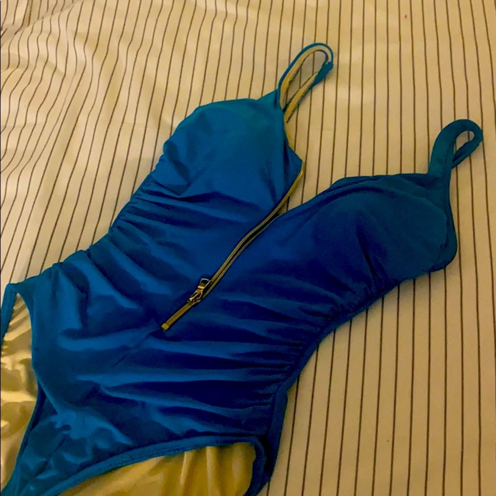 Sexy swimsuit blue  one piece